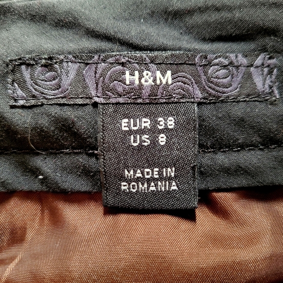 H&M Brown Herringbone Wool Midi Flare Skirt - Picture 3 of 6